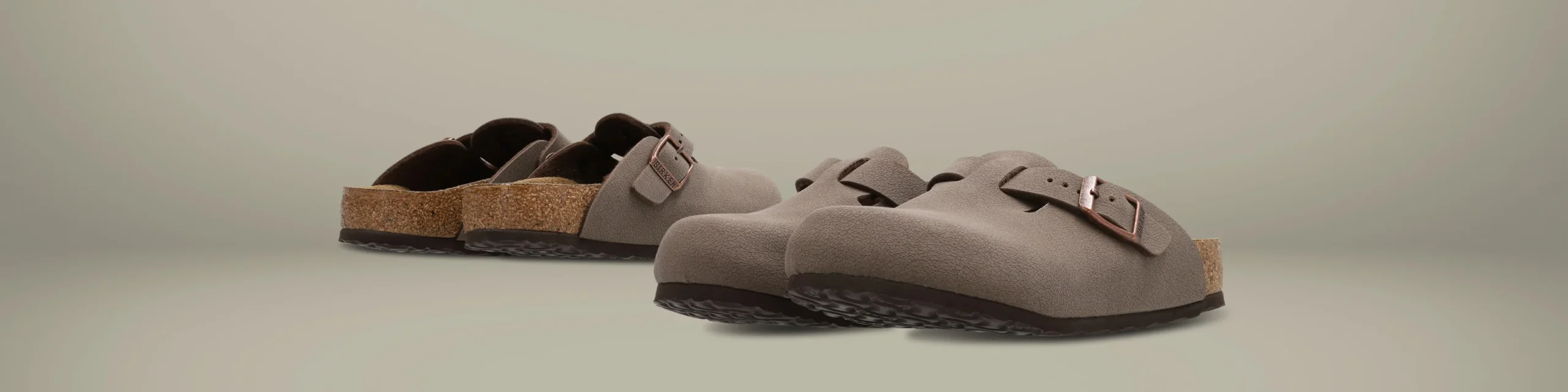 How to clean Birkenstocks footbed with baking soda paste and suede brush next to cork sealer and sandpaper